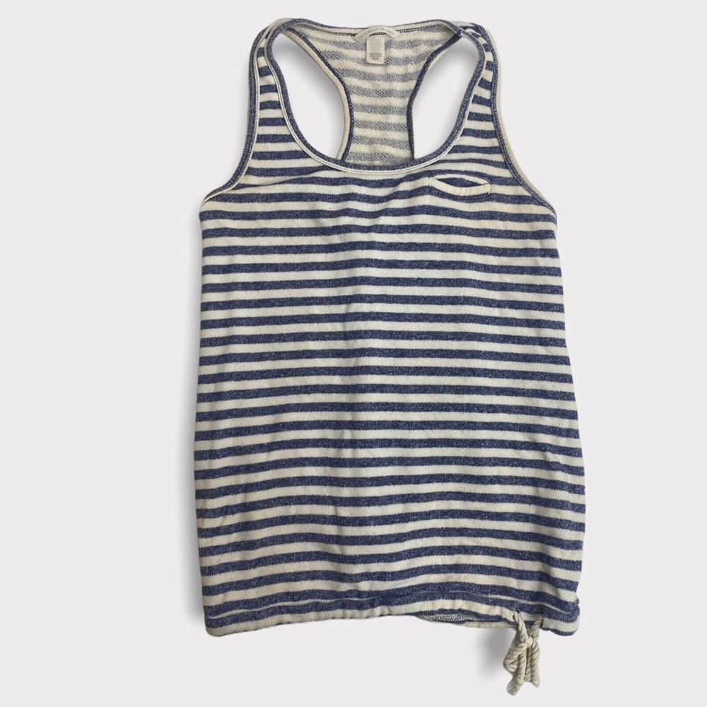 Victoria's Secret Blue Cream Striped Sleeveless Top Womens Size Medium M